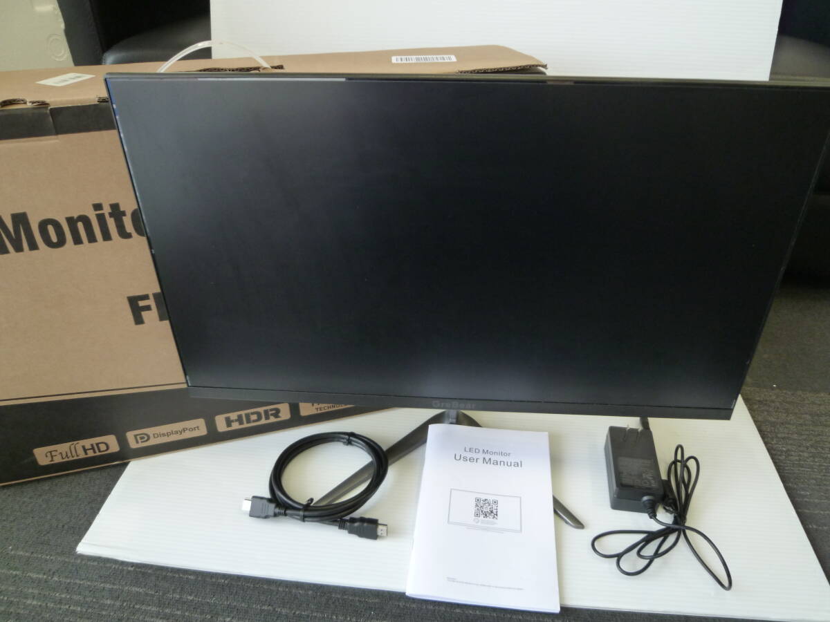 68933◆映像機器 Grebear 24インチ モニター BM24SY フルHD 75Hz IPSスクリーン HDMIケーブル 電源ケーブル 元箱有◆拍卖