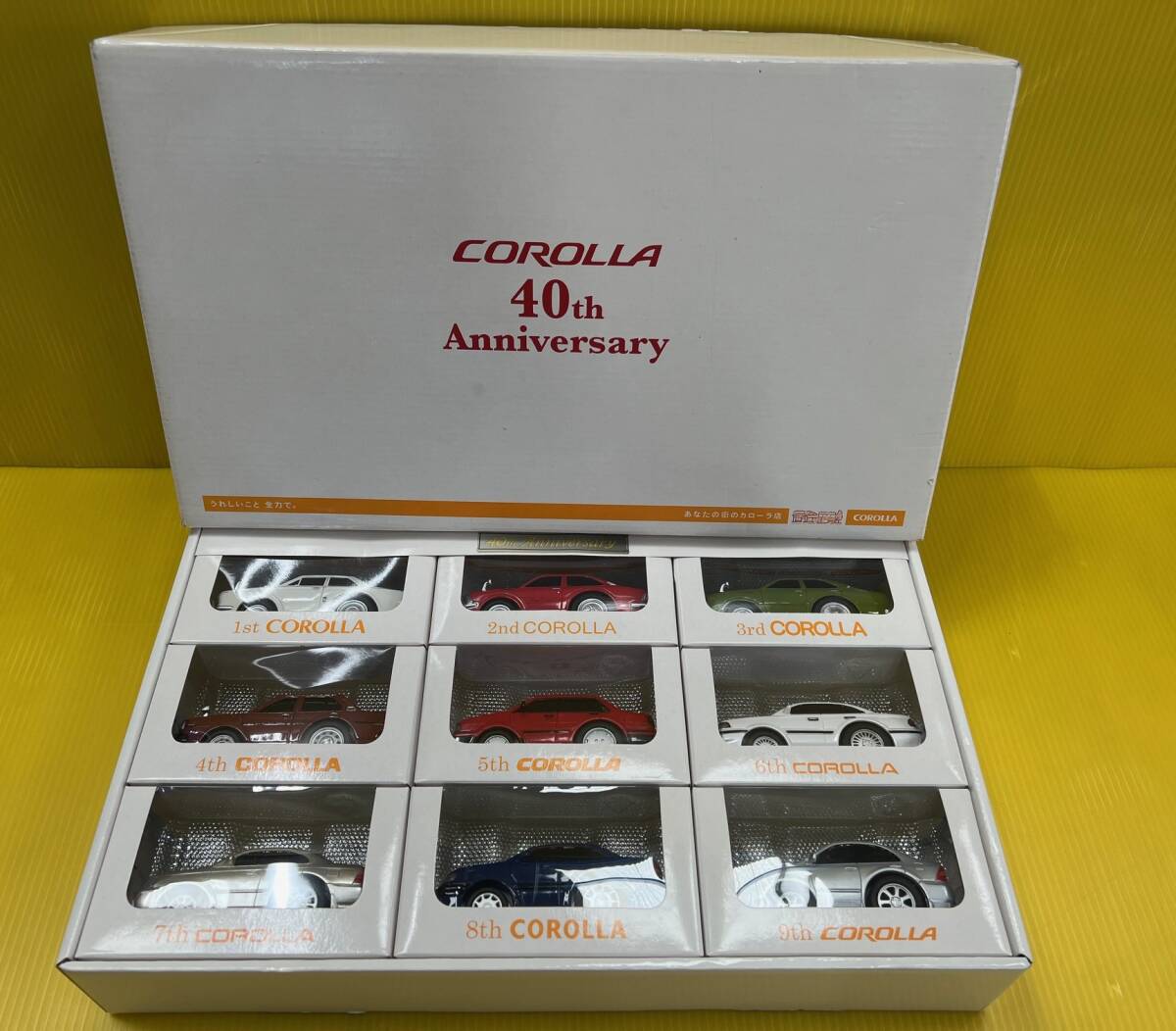 トヨタ カローラ COROLLA 40周年 Anniversary アニバーサリー ミニカー セット 初代~9代目 未開封(中古扱い)拍卖