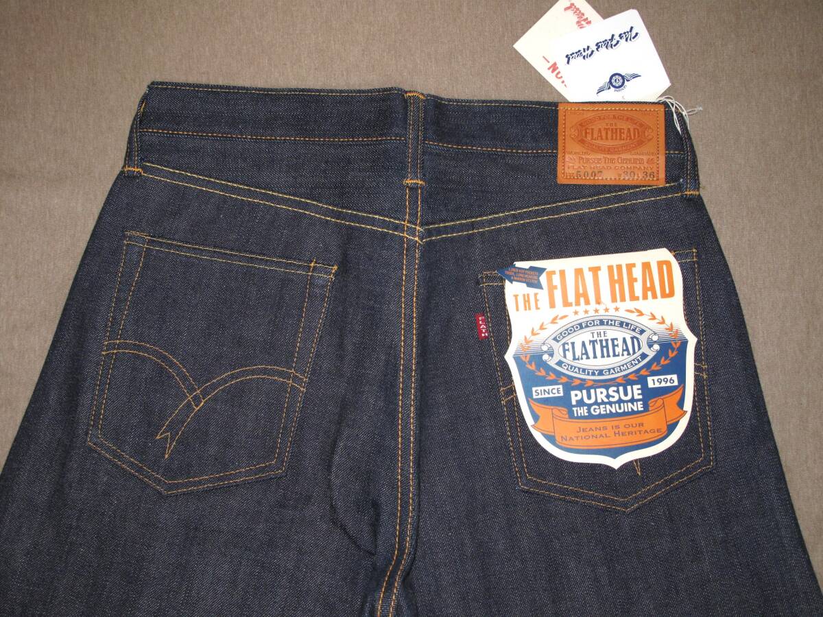 新品 フラットヘッド The Flat Head ジーンズ 5007 デッドストック 赤タブ 旧ステッチ ブーツカット ジッパーフライ デニム ジーパン拍卖