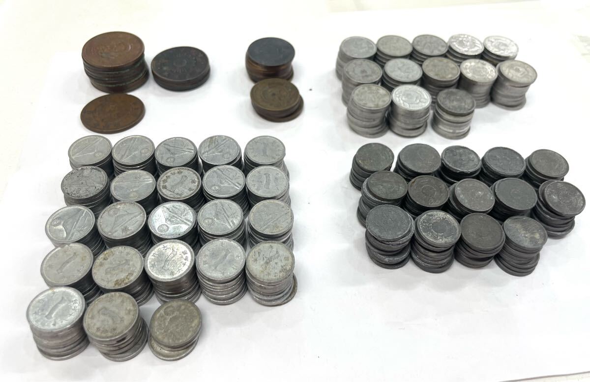 日本 古銭 竜1銭×11 旭日1銭×4 カラス1銭黄銅貨×16 カラス1銭アルミ×127 富士1銭アルミ×224 1銭錫貨×139 計521枚拍卖