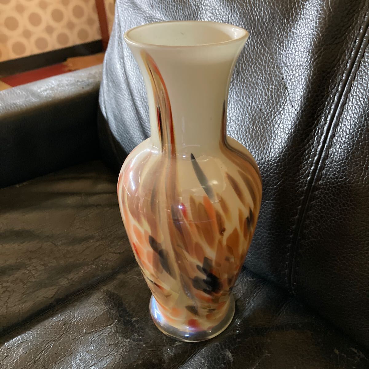 1970当時物アートグラス白ミルク花瓶フラワーベース Made in Japanイームズ パントン ミッドセンチュリー ジョージネルソン ムラノガラス拍卖