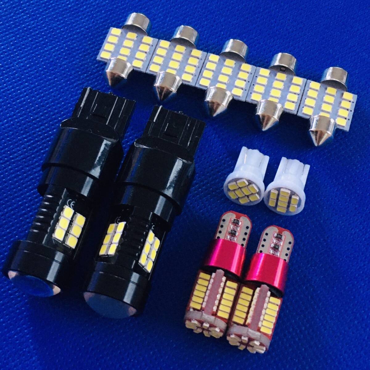 エクストレイル T31 (サンルーフ無し車) 爆光 LED ルームランプ バックランプ ポジション球 ナンバー灯 T10 ホワイト 11個セット 白光拍卖