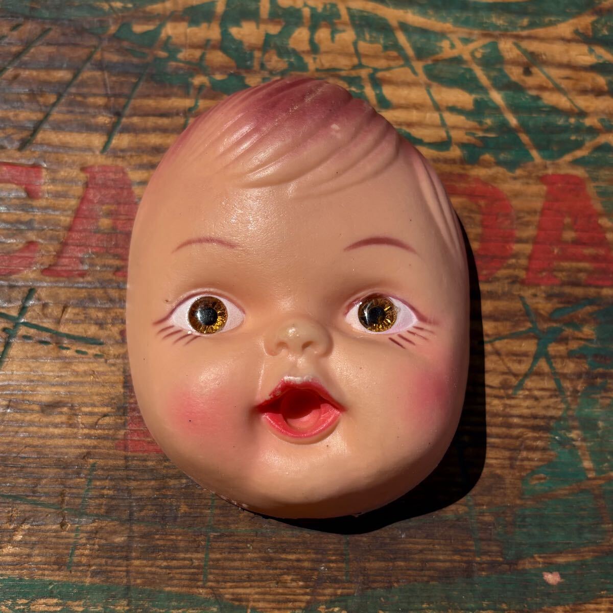 【vintage】doll face 1 ドールフェイス 赤ちゃん 材料 人形 ビンテージ 香港 アメリカ拍卖