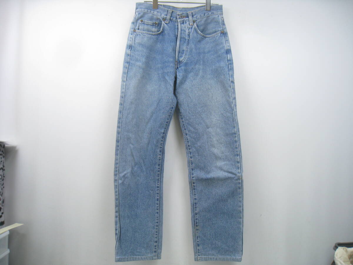 イタリア製 90S 90年代 LIBERTO リベルト デニムパンツ ジーンズ ビンテージ 紙パッチ ボタンフライ 青 ブルー W29 L36 EDWIN エドウィン拍卖