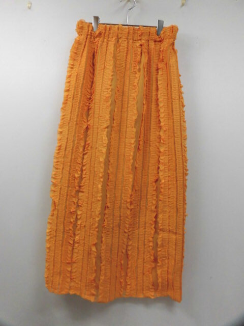 chocol raffine robe ショコラフィネローブ ロングフレアスカート ロングスカート ウエストゴム スリット ボトムス オレンジ フリーサイズ拍卖