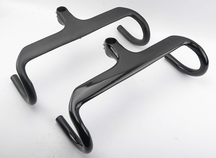 wacakoドロップハンドル エアロカーボンハンドル ロードバイクハンドル ステム一体式 自転車ハンドルバー wb026拍卖