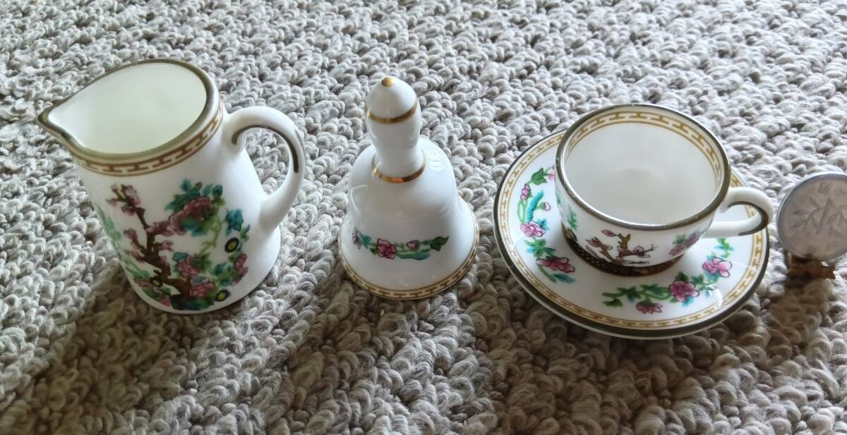 ミニチュア*コールポート*coalport*インディアンツリー*ミルクジャグ・ベル・ティーセット*英国(検索)ウェッジウッド拍卖