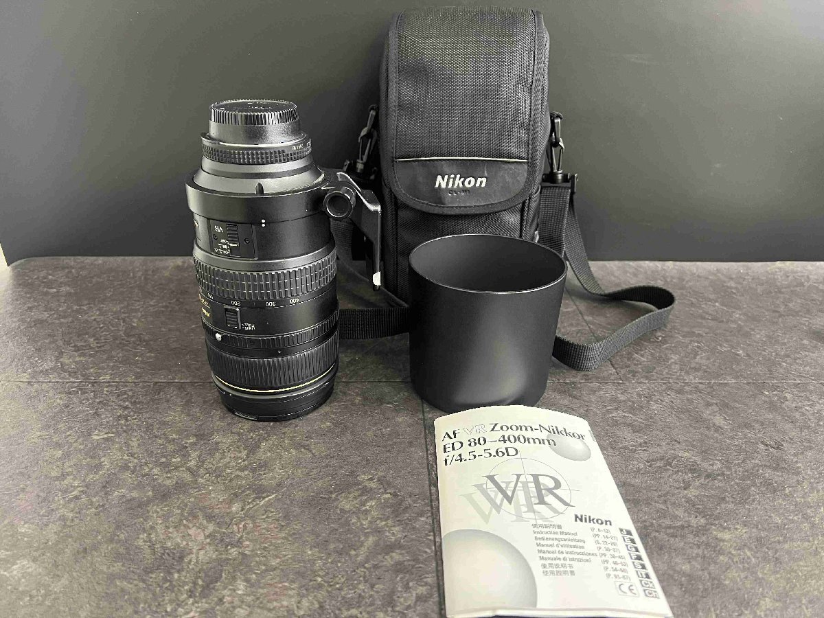 CT10235 Nikon ニコン ED AF VR-NIKKOR 80-400mm 1:4.5-5.6 D カメラレンズ 取説有 動作未確認拍卖