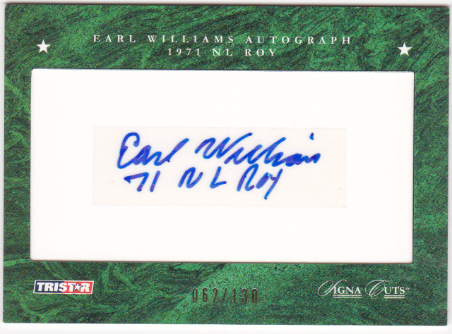 Earl Williams 2008 TRISTAR Signa Cuts 1971 NL ROY拍卖