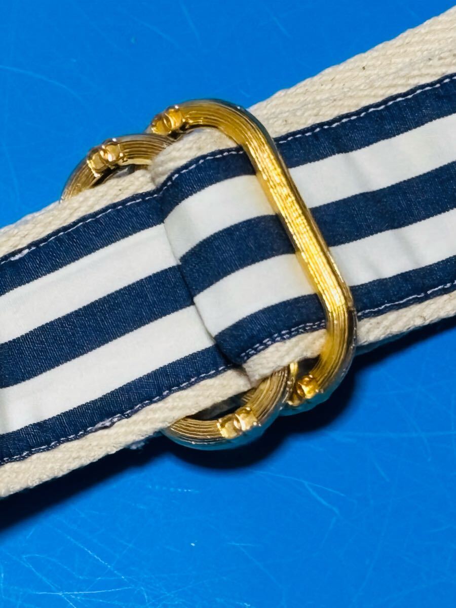 シャネル CHANEL ベルト 本物 パリ本店購入品 レア フランス製 ストライプ拍卖