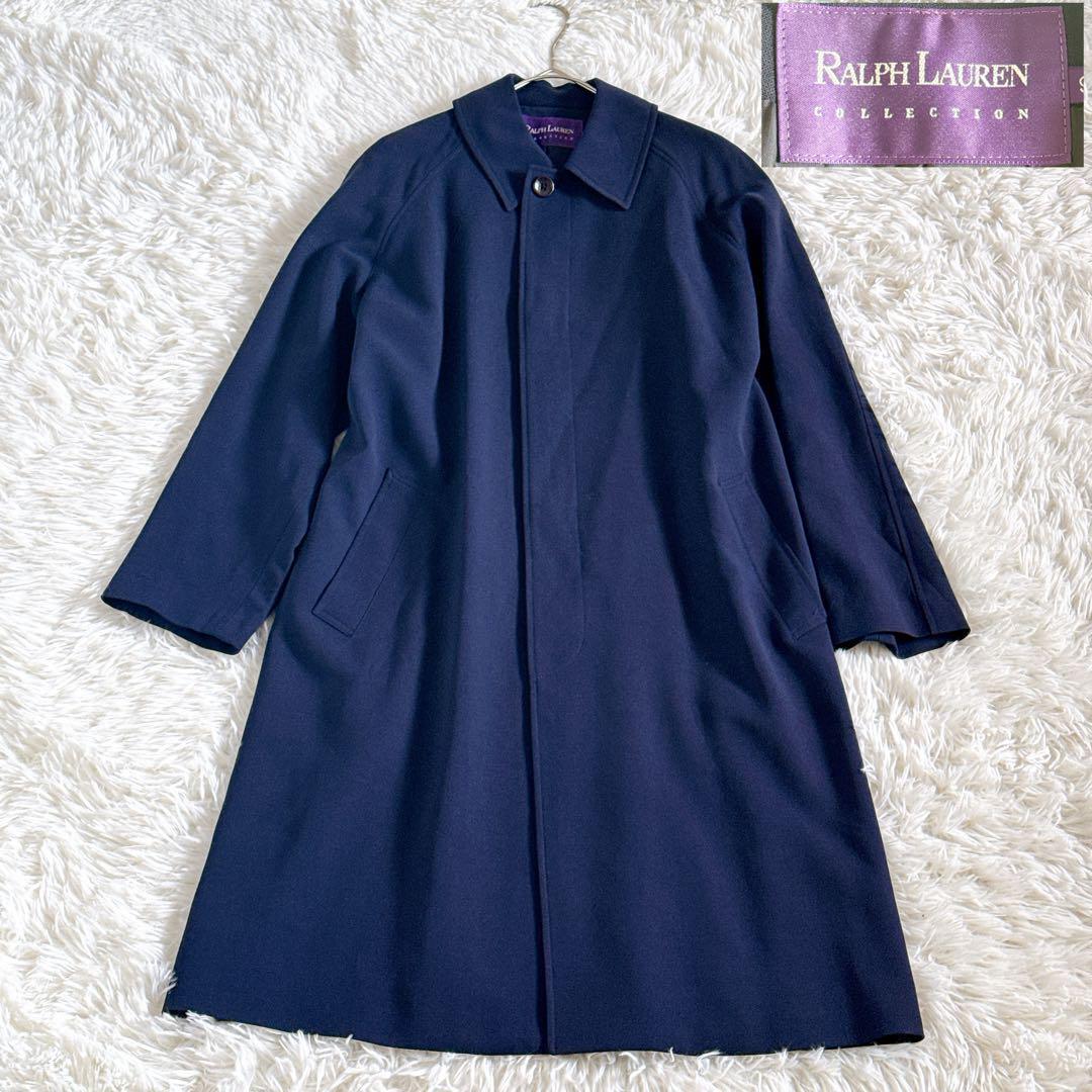 美品!最高級ライン Ralph Lauren COLLECTION ラルフローレン コレクション ラグジュアリー ステンカラーコート アウター ジャケット 紺拍卖