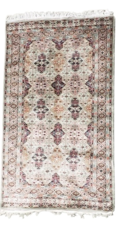 ビンテージ パキスタン産 高級手織りウール絨毯 ブハラ ウール シングル12/24スペシャル 1980年代 TMA704拍卖