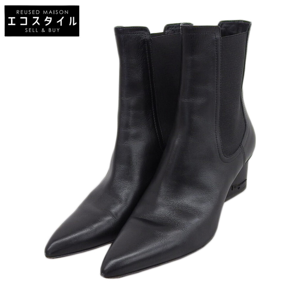 Salvatore Ferragamo サルヴァトーレフェラガモ VELTA55 ポインテッドトゥ チェルシー ブーツ シューズ レディース ブラック 7拍卖