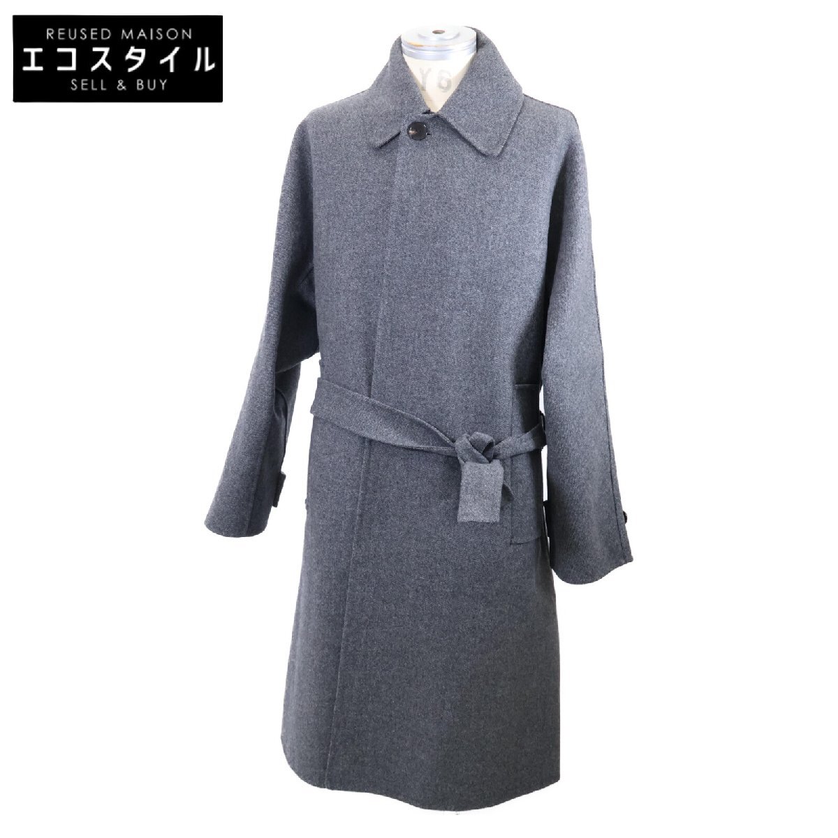 H BEAUTY&YOUTH エイチビューティー&ユース 1225-104-9809 グレー ウール100 バルマカーンコート ステンカラー S グレー メンズ拍卖