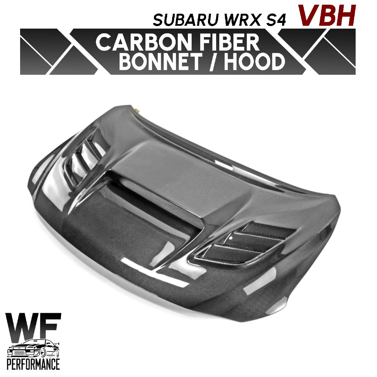 WF PERFORMANCE スバル WRX S4 VBH ダクト有り 綾織り カーボン ボンネット (通気口: 大 タイプ) Subaru Bonnet Hood 外装拍卖