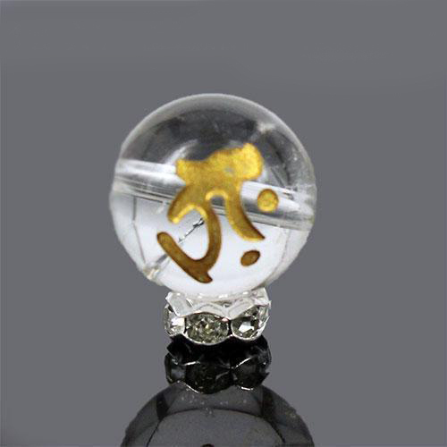 天然石 金彫り水晶守護梵字 粒売り 約16mm 個 タラーク 〔I6-123-16taraku〕拍卖