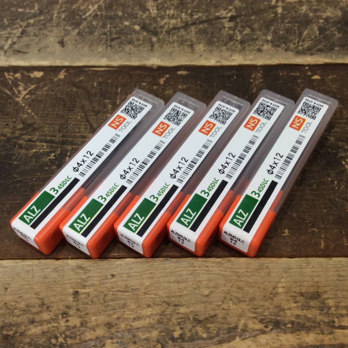 ■【AH-11284】未使用品 NS TOOL 日進工具 DLCコーティング アルミ用高能率エンドミル 計5点 ALZ-345DLC φ4×12【クリックポスト185円可】拍卖