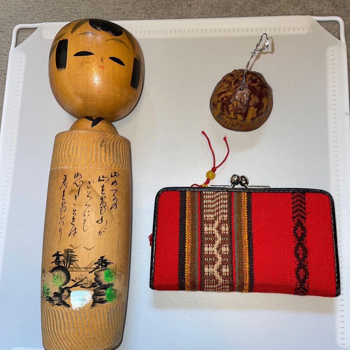 民芸品セット 伝統工芸 こけし 置物 風鈴 財布拍卖