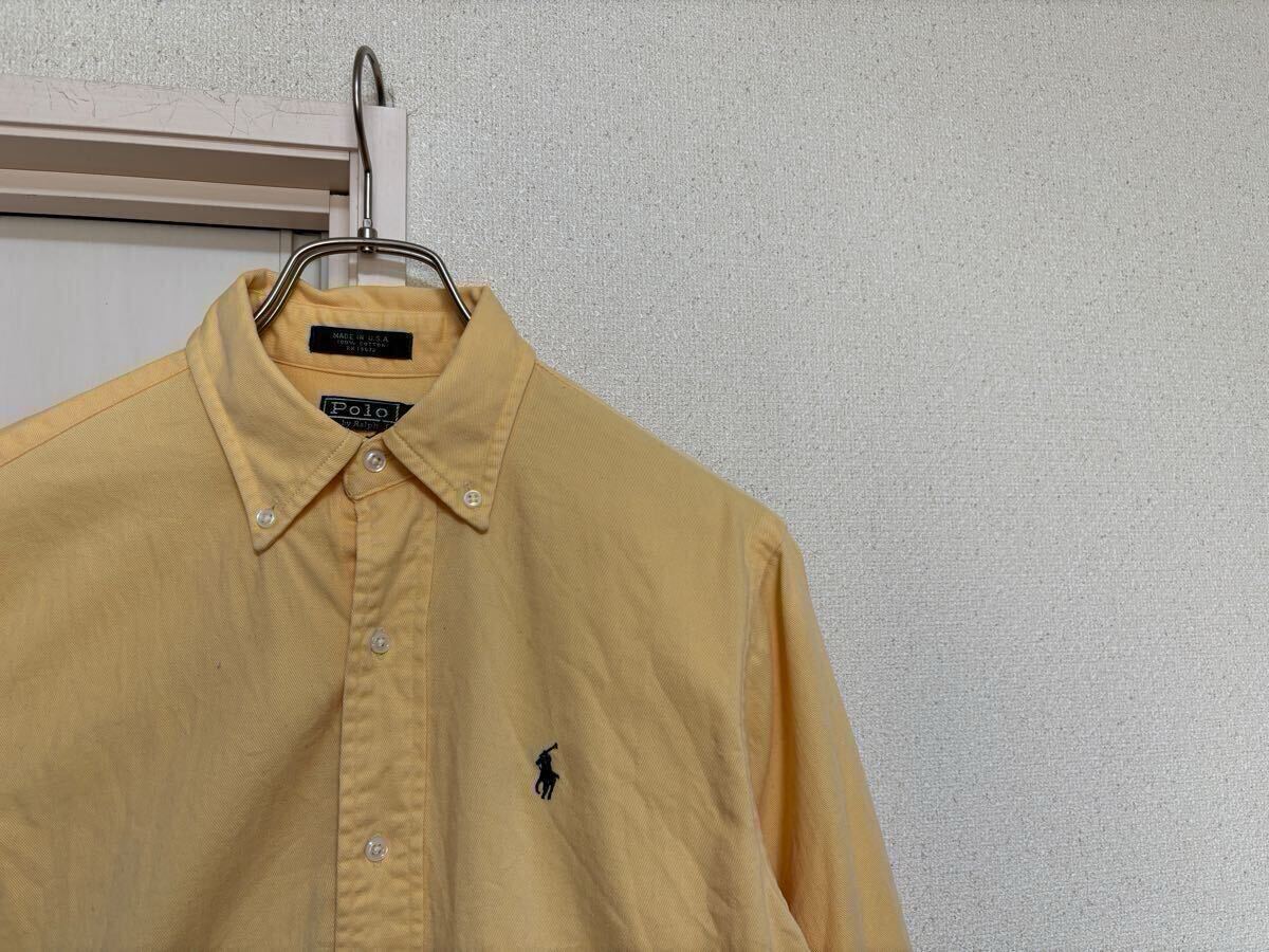 ● ★【送料込み】90sヴィンテージ MADE IN USAアメリカ製 RALPH LAUREN ラルフローレンボタンダウンシャツ BDシャツ拍卖