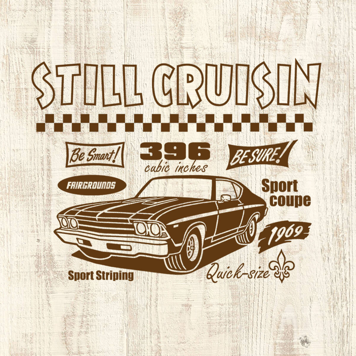 ■STILL CRUISIN Tシャツ■Mサイズ(ホワイトxブラウン)アメリカ アメ車 シボレー シェベル CHEVROLET CHEVY CHEVELLE拍卖