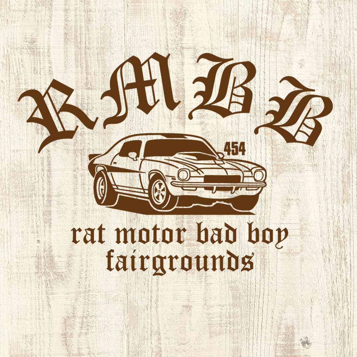 ■ RMBB 454 Tシャツ■Lサイズ(ホワイトxブラウン)アメリカ アメ車 シボレー カマロ サメカマ CHEVROLET CHEVY CAMARO拍卖