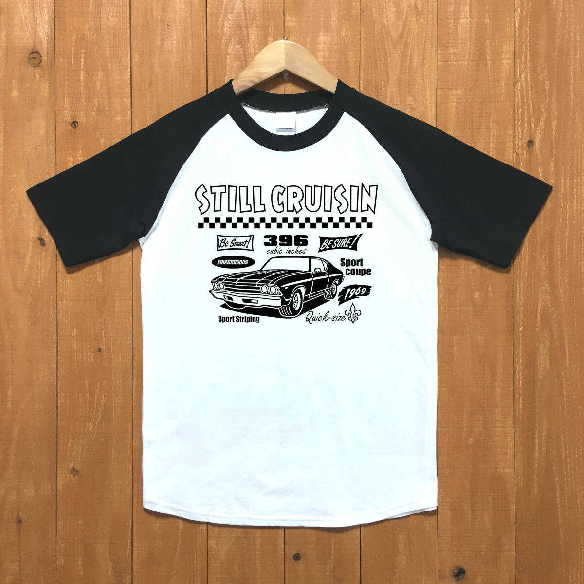 ■ STILL CRUISIN ラグランTシャツ■Sサイズ(ブラック袖xブラック) アメリカ アメ車 シボレー シェベル CHEVROLET CHEVY CHEVELLE拍卖