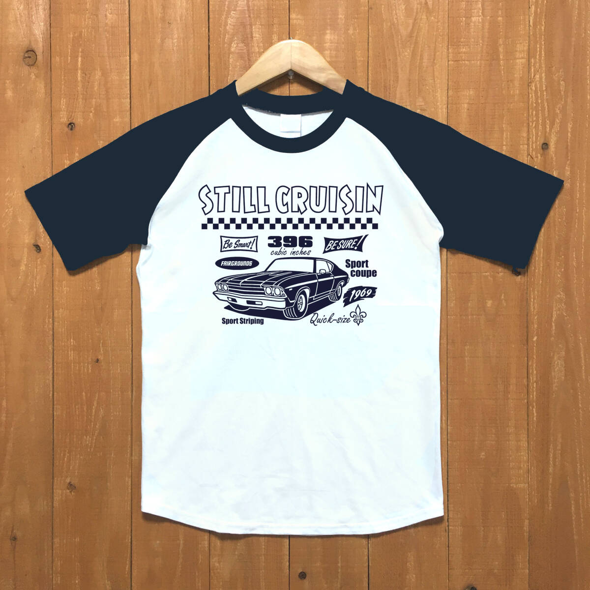 ■STILL CRUISIN ラグランTシャツ■Sサイズ(ネイビー袖xネイビー) アメリカ アメ車 シボレー シェベル CHEVROLET CHEVY CHEVELLE拍卖
