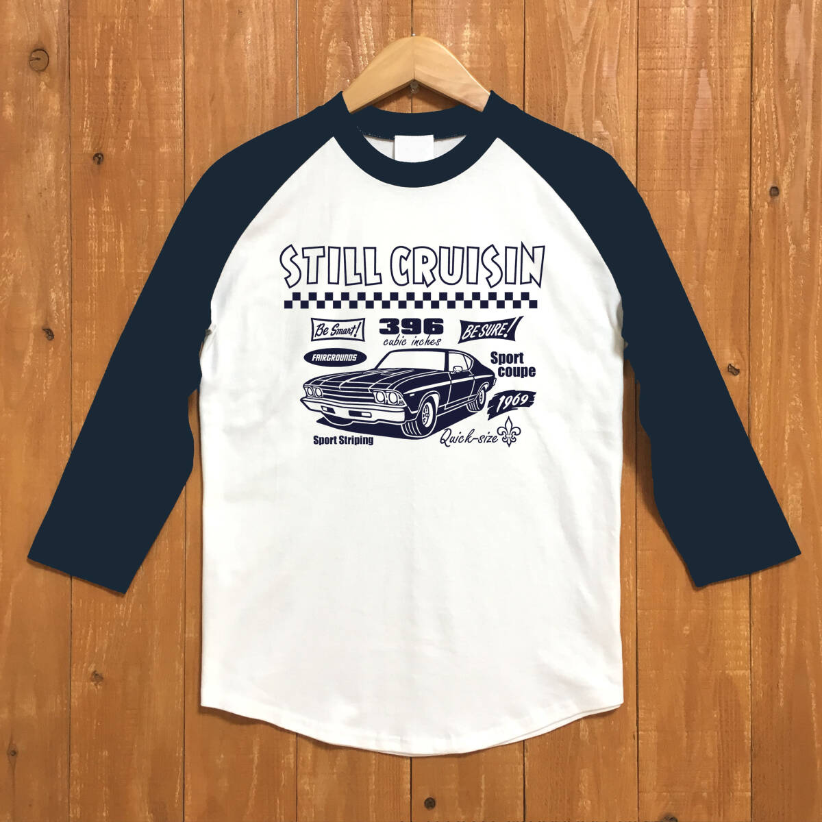 ■ STILL CRUISIN ベースボ-ルTシャツ■XLサイズ(ネイビー袖xネイビー)アメ車 シボレー シェベル CHEVROLET CHEVY CHEVELLE拍卖