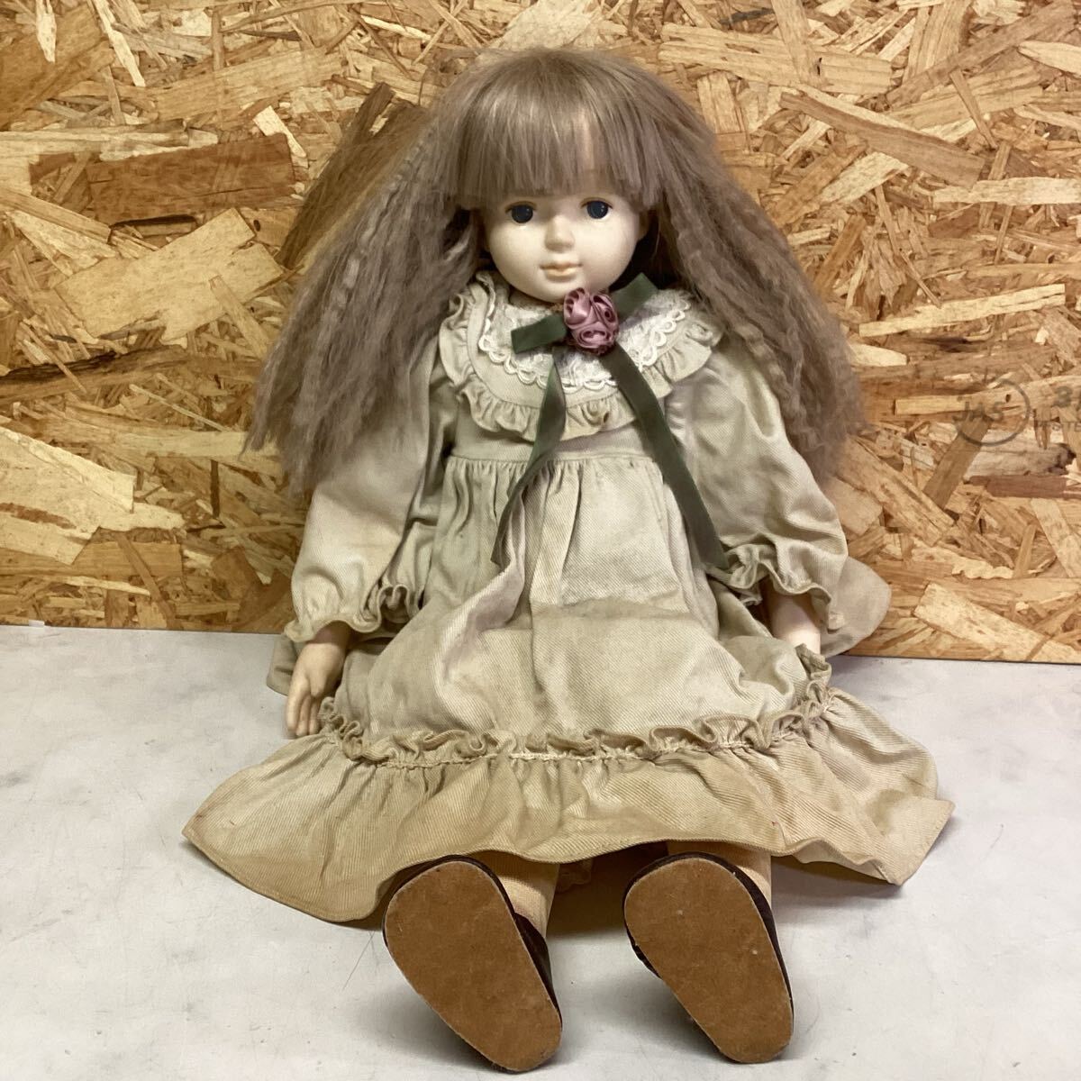 ブロンドの人形 クリーム色ドレス レトロ セキグチ シルキードール (H83)拍卖