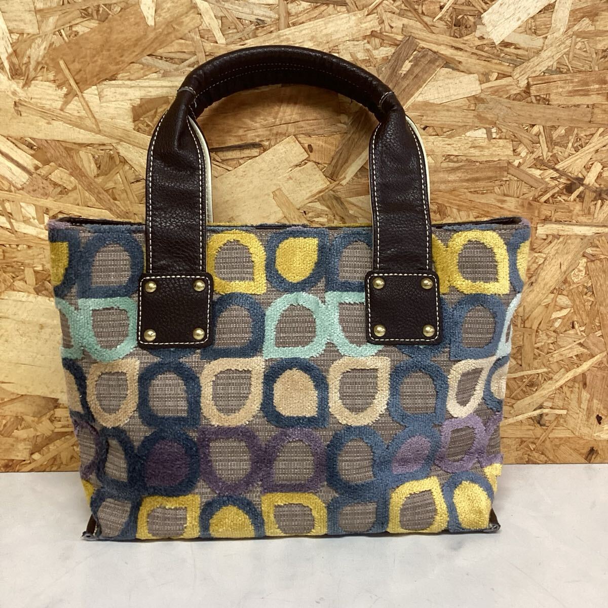 円形模様トートバッグ ソアソウル ジャガード ゴブラン織り ハンドバック(と19拍卖