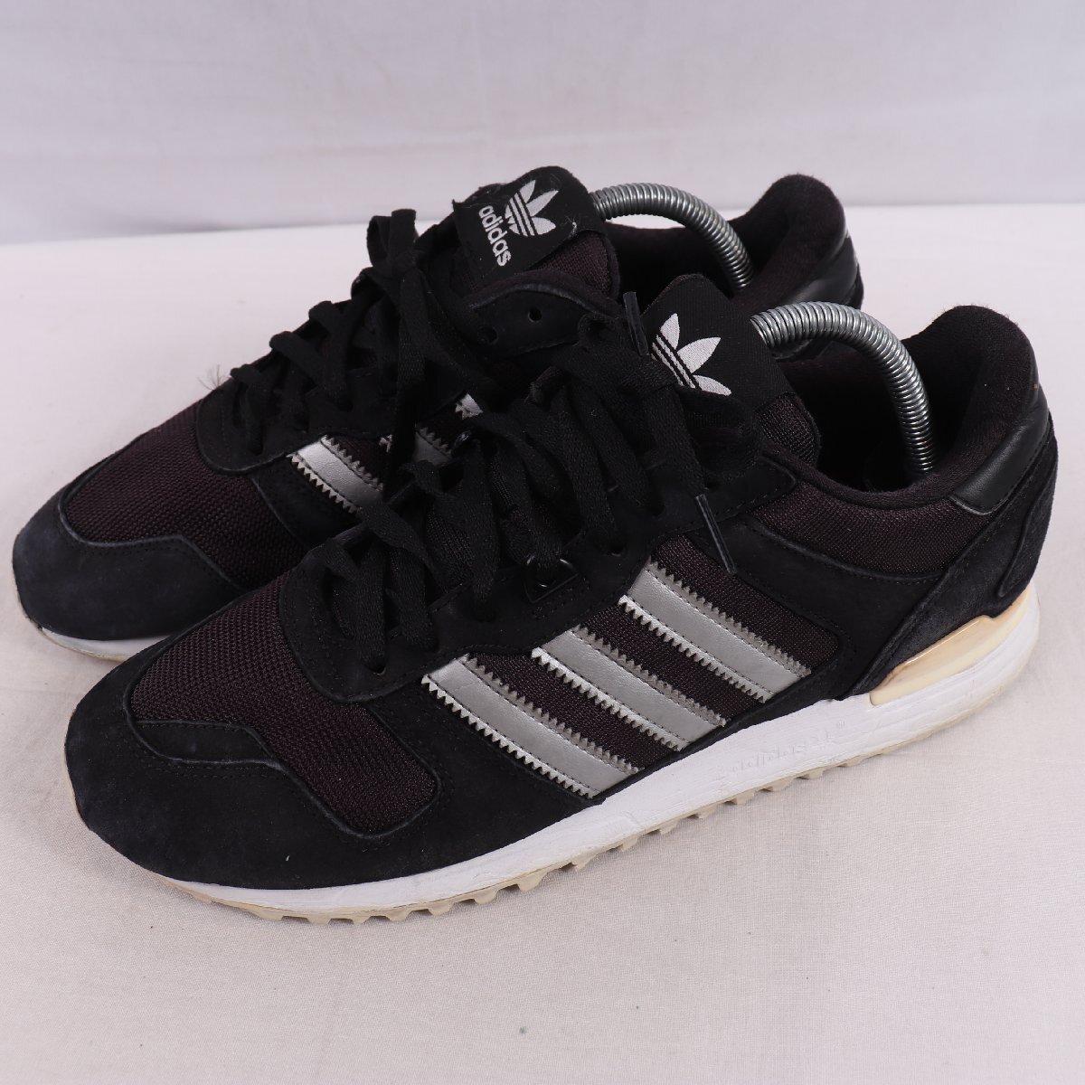 ZX 700 26.5cm/adidas ゼットエックス700 アディダス スニーカー 黒 ブラック シルバー 白 中古 古着 メンズ ad6094拍卖