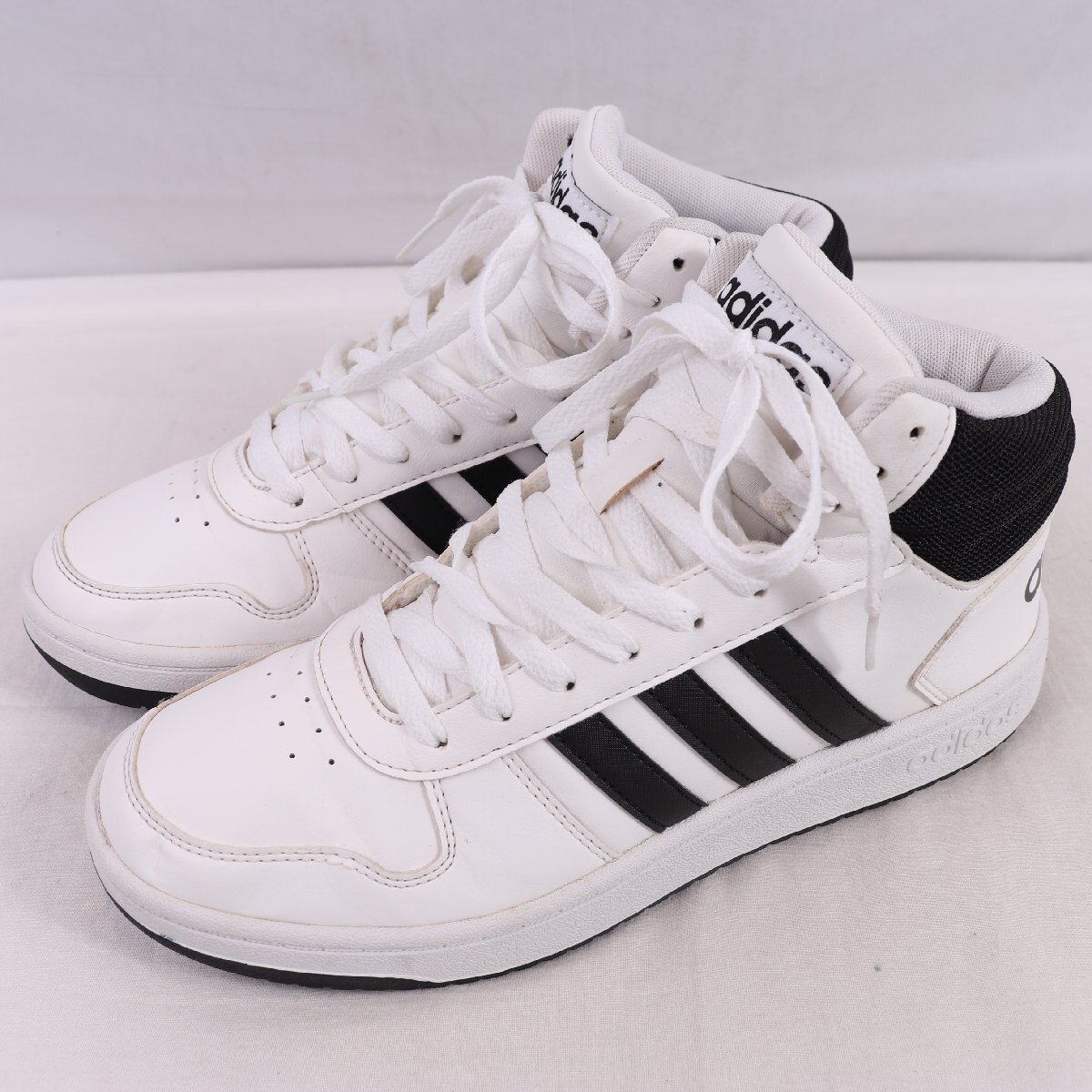 ADIHOOPS MID 2.0 26.5cm/adidas アディフープスミッド2.0 アディダス スニーカー 白 ホワイト 黒 中古 古着 メンズ ad6105拍卖
