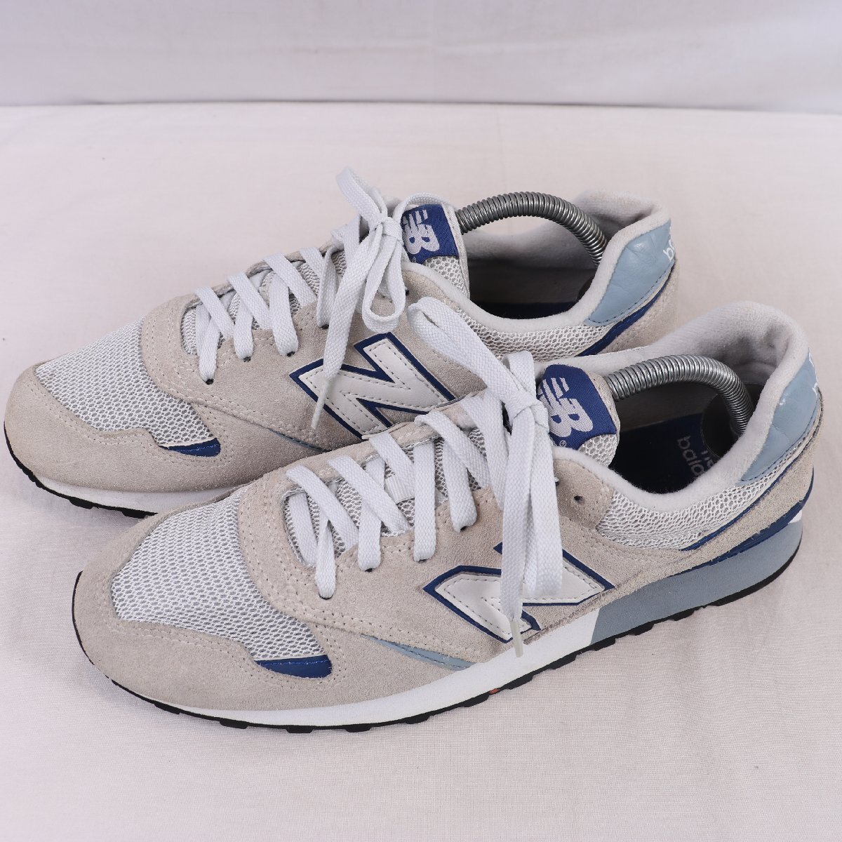 446 ニューバランス 27.0cm/new balance 灰 グレー 白 ホワイト 青 ブルー 中古 古着 メンズ スニーカー yy5525拍卖