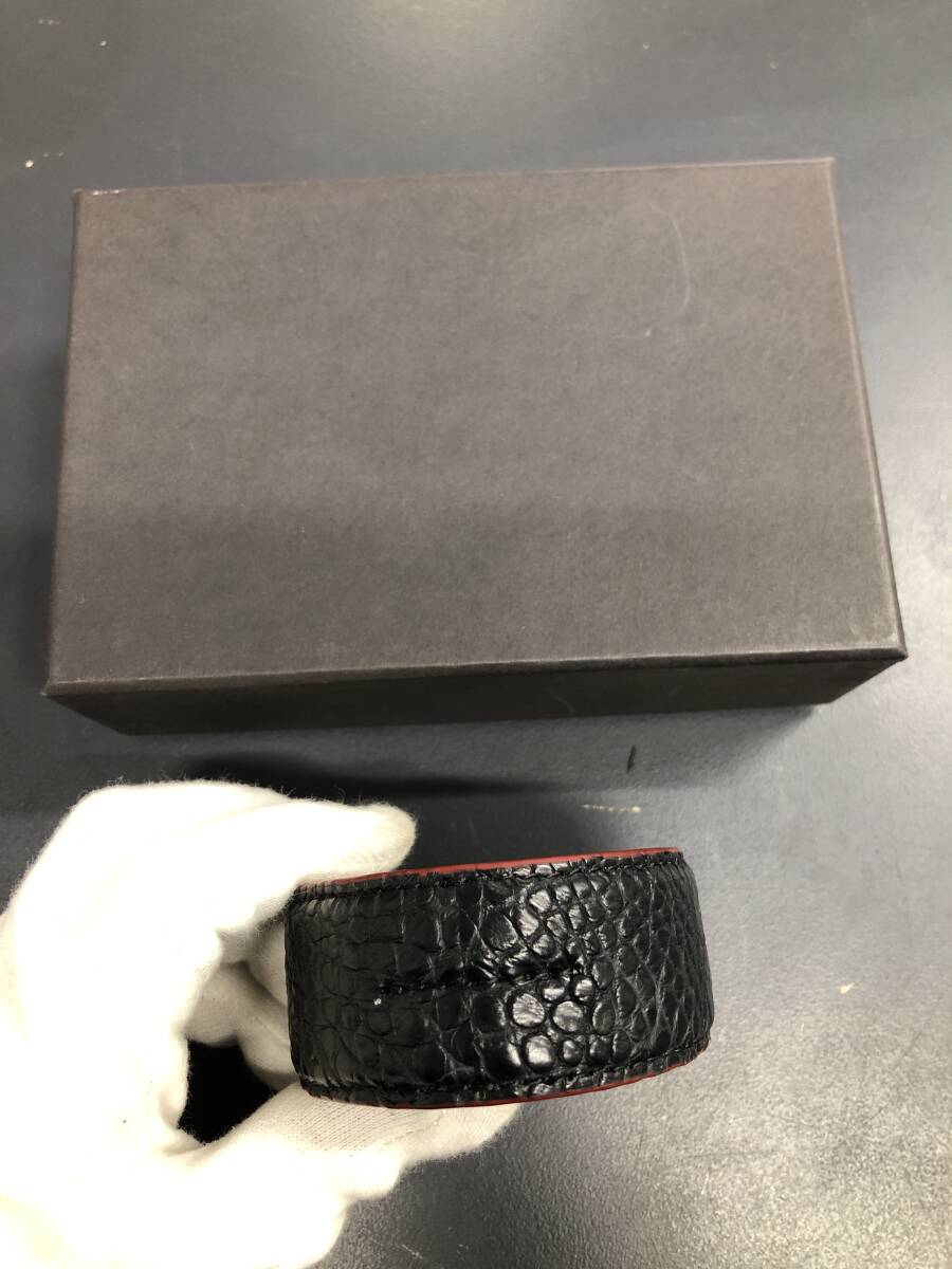 HB3344 クロコ ブレスレット バングル 腕輪 アクセサリー クロコダイル 鰐皮拍卖
