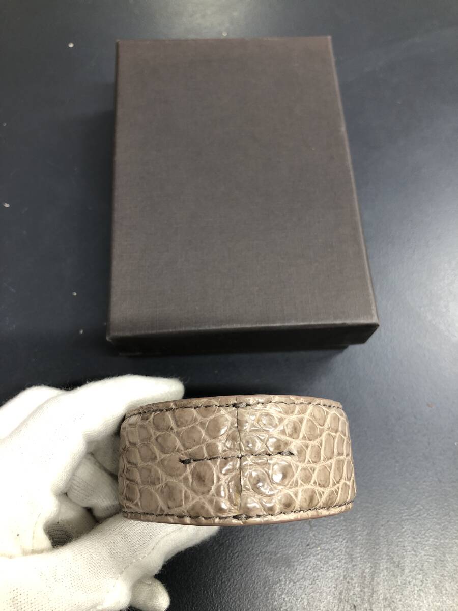 HB3346 クロコ ブレスレット バングル 腕輪 アクセサリー クロコダイル 鰐皮拍卖