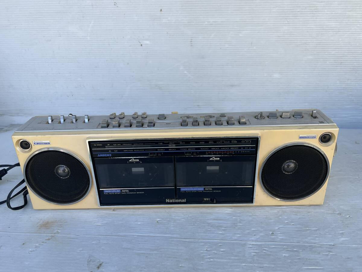 National ナショナル RX-D30 ラジカセ  通電は確認 ダブルカセットデッキ 昭和レトロ ビンテー拍卖