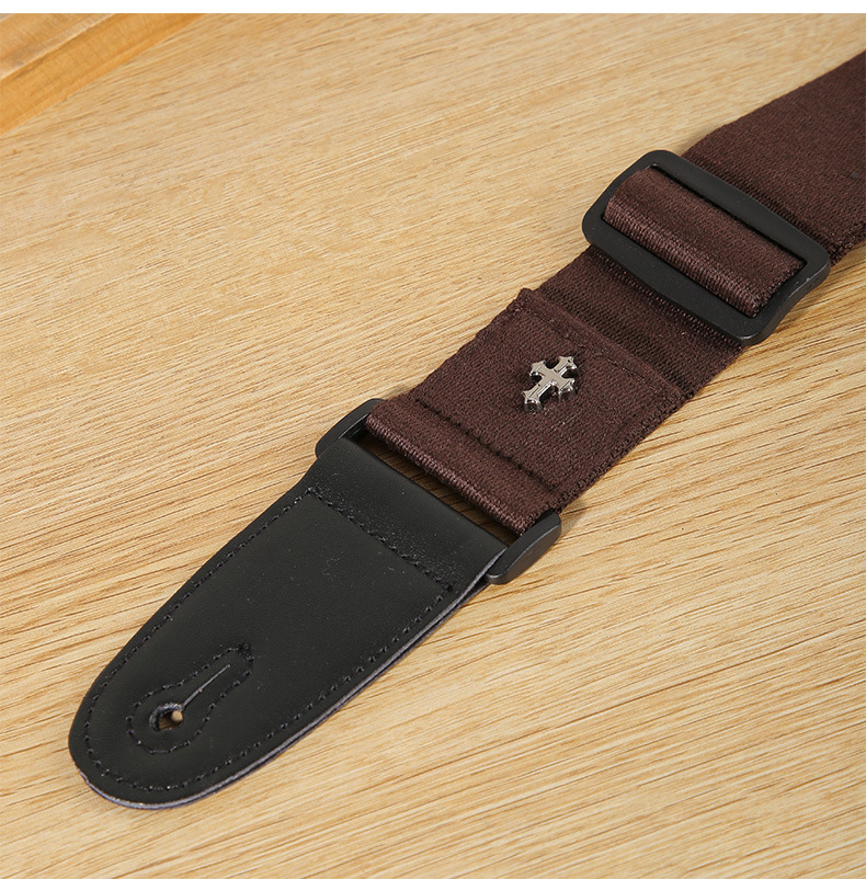 G080-3 ギターストラップF 十字架・クロス 1本 ブラウン拍卖