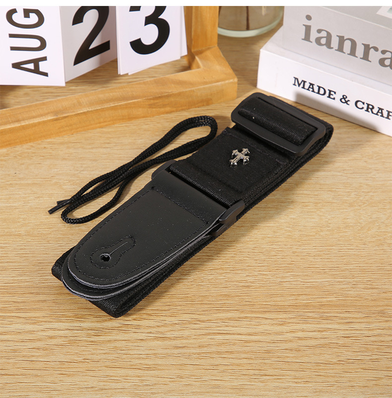 G080-1 ギターストラップF 十字架・クロス 1本 ブラック拍卖