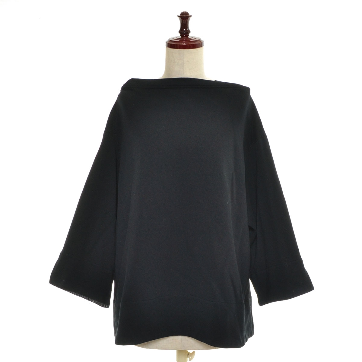 ■542949 AS KNOW AS olaca アズノウアズ オオラカ おおらかサイズ ●トレーナー 縁スリットAラインPO サイズ15 レディース ブラック拍卖