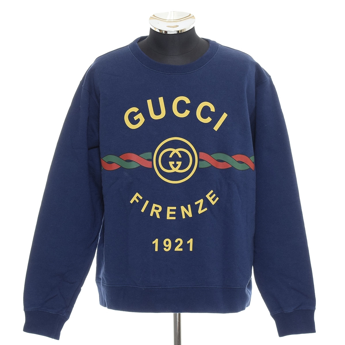 ●545167 GUCCI グッチ ●スウェットシャツ トレーナー 24AW FIRENZE 1921 626990 XJD70 サイズS メンズ イタリア製 ネイビー拍卖