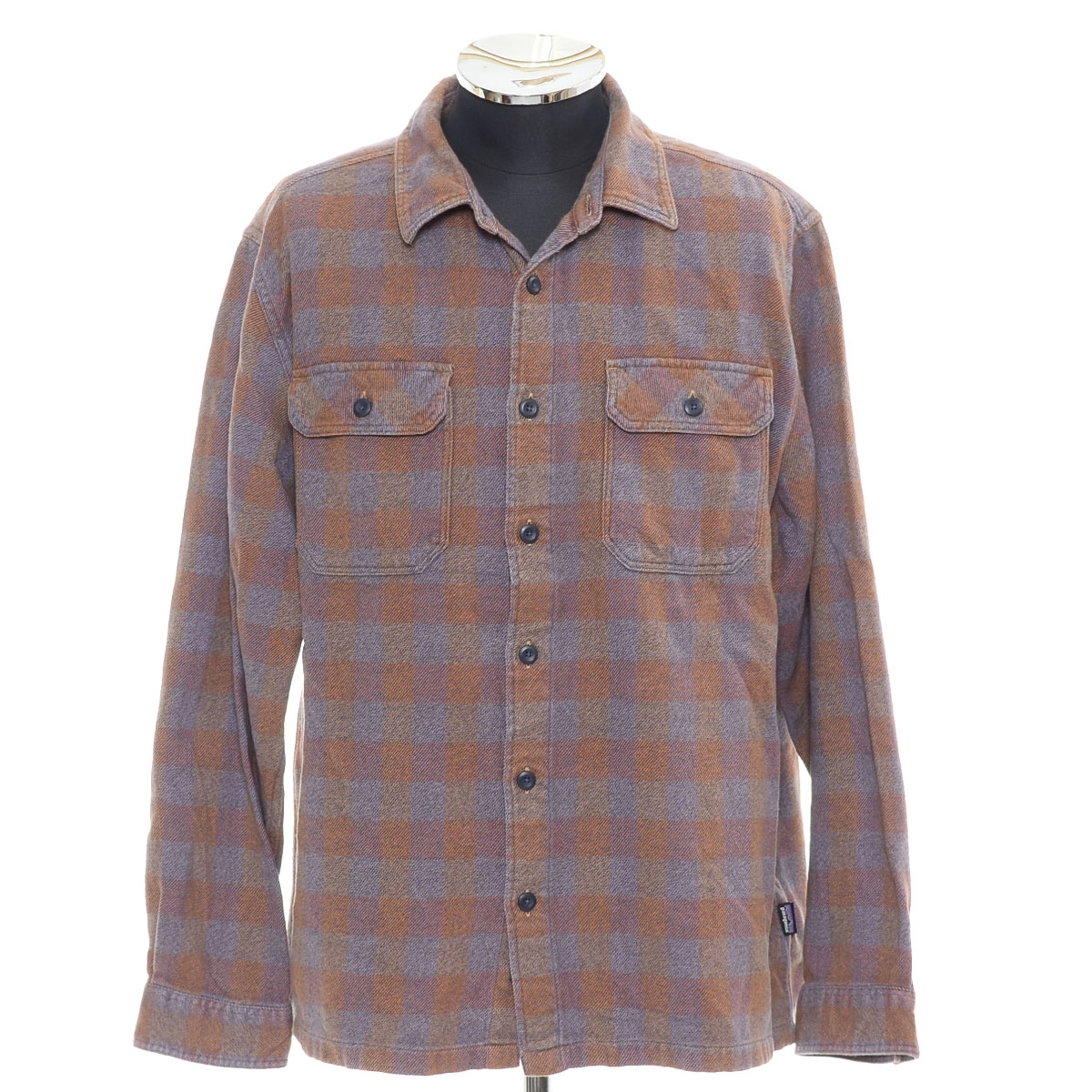 ●545457 Patagonia パタゴニア ●長袖シャツ フィヨルド フランネルシャツ 54130 サイズL メンズ パープル系 チェック拍卖