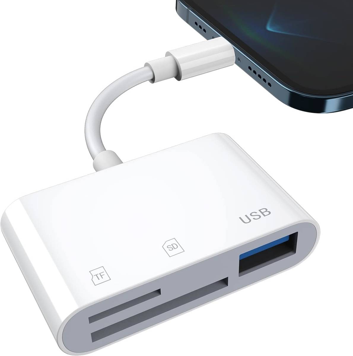 iphone SDカードリーダー 3in1 SDカードリーダー 最大1TB対応 ipadに対応 IOS対応拍卖