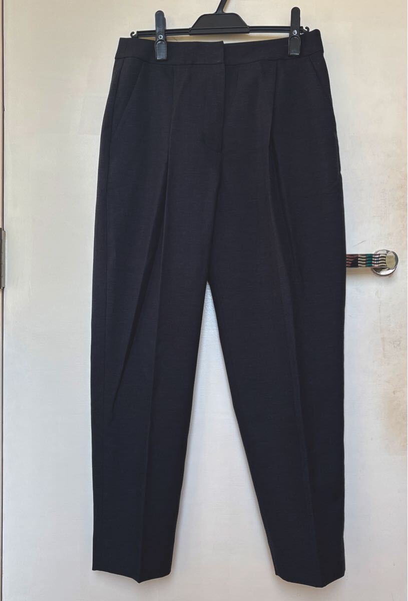 新品TRANSWORK パンツ ネイビー センタープレス 前タック サイズ40 17000+税の品拍卖