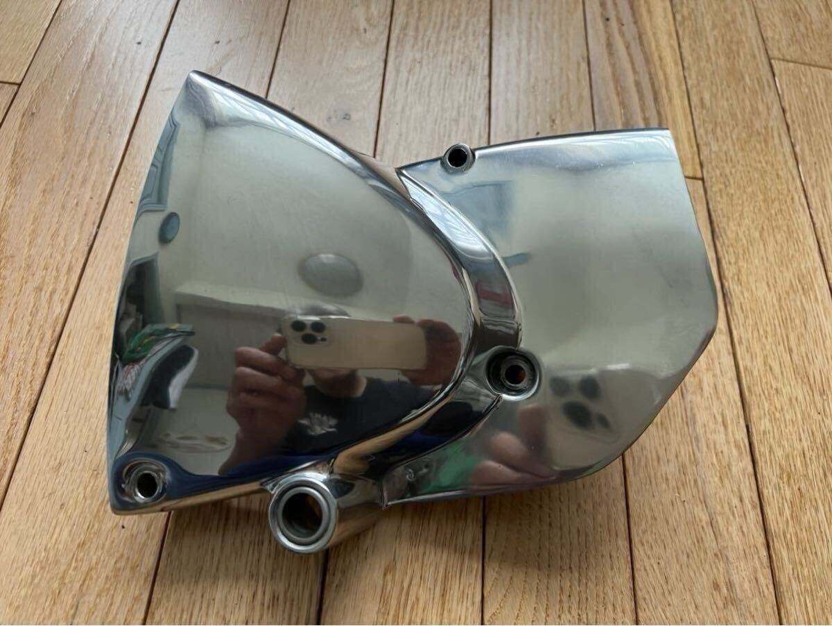 【鏡面仕上げ】カワサキ マッハスプロケットカバー 250SS 350SS スプロケットカバー 当時物拍卖
