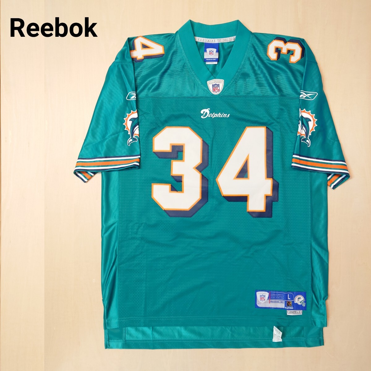 reebok NFL ユニフォーム ジャージ マイアミドルフィンズ miami dolphins 34 R,williams リッキー・ウィリアムズ L リーボック 2503拍卖
