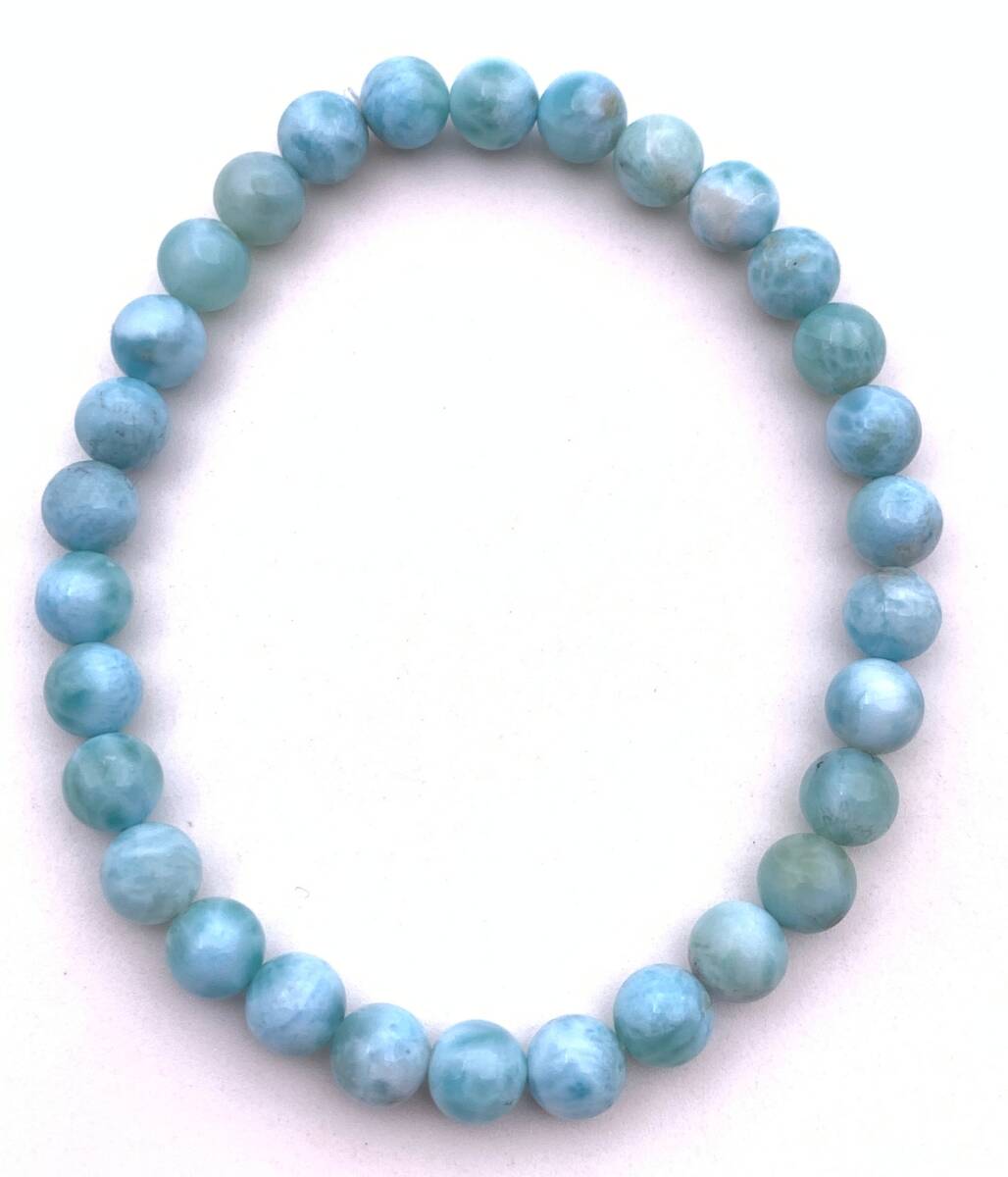 天然石ラリマーAAA 6mm玉のブレスレット-LR4拍卖