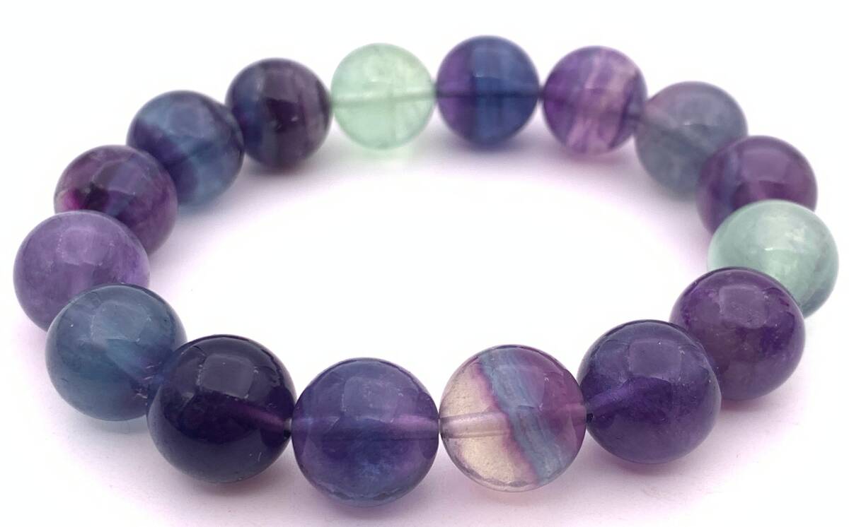 天然石レインボーフローライトAAA12mm玉のブレスレット-01拍卖