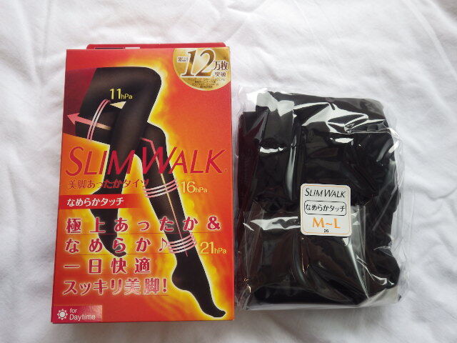 SLIMWALK スリムウォーク M~Lサイズ 80デニール ブラック forDaytime用 なめらかタッチ 美脚あったかタイツ拍卖