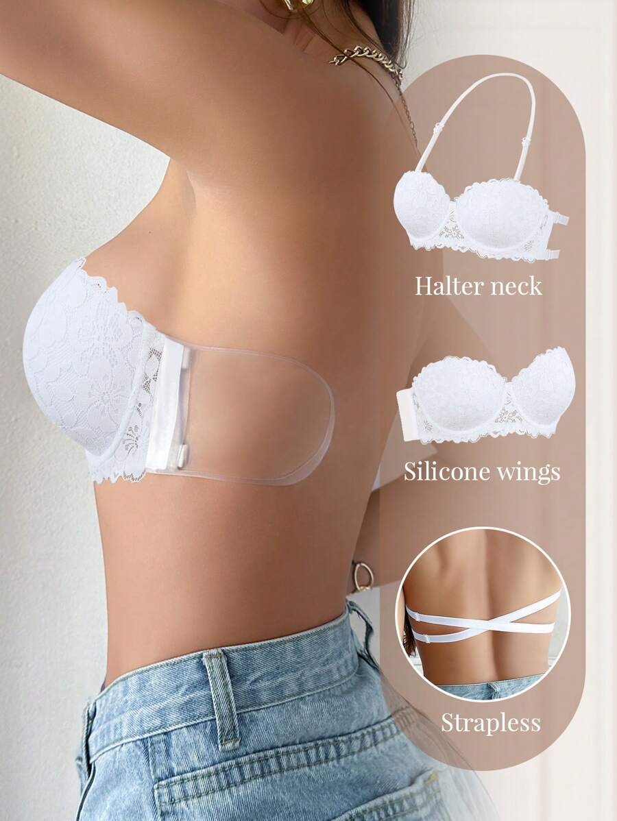 インティメート ブラジャー 1個 レース バック プランジ セクシーランジェリー ブラ ワイヤー入り、アンダーワイヤー プランジ拍卖