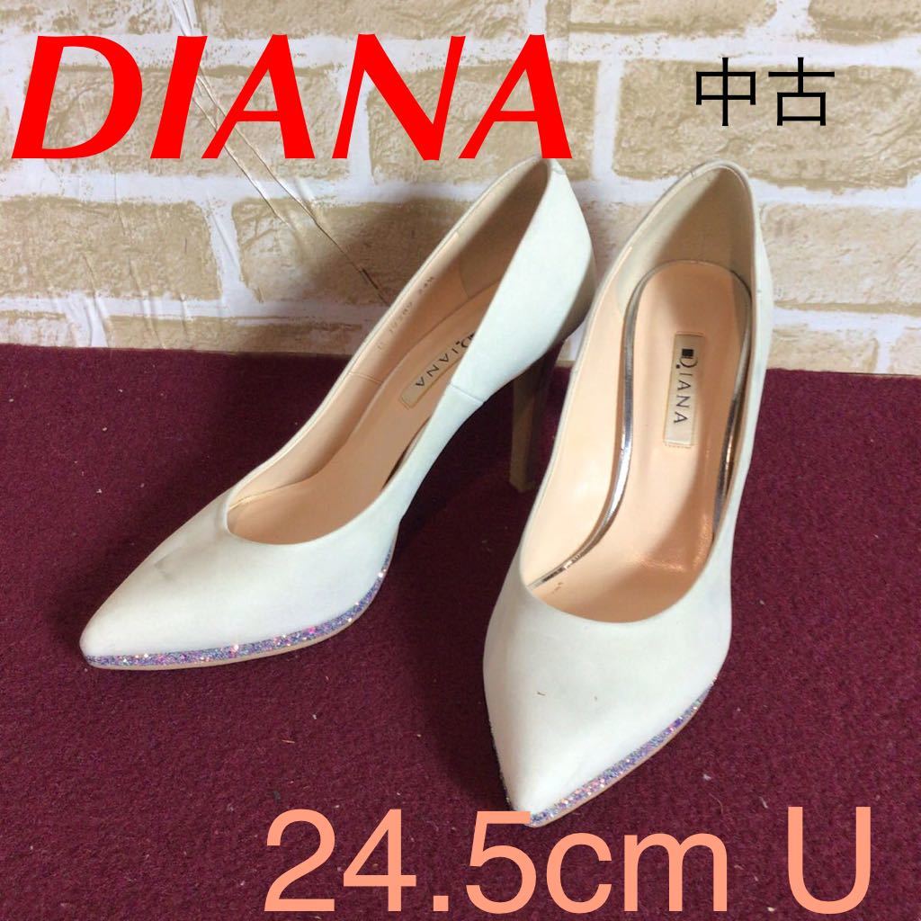 【売り切り!送料無料!】A-113 DIANA!キラキララメパンプス!24.5cm !ピンヒール!スタイルアップ!ラメ!おしゃれ!かわいい!中古拍卖